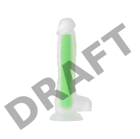 Фаллоимитатор Штучки-Дрючки светящийся в темноте, силикон, прозрачный, 18 см