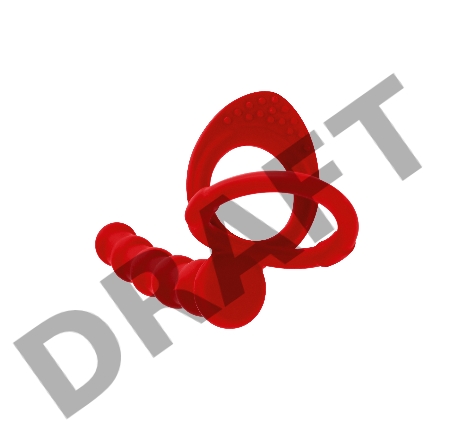 Насадка на пенис для двойного проникновения Black&Red by TOYFA, силикон, красная, 19,5 см