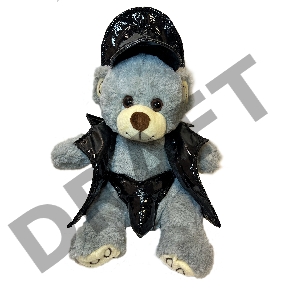 Оригинальный плюшевый мишка в костюмчике из кожи