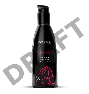 Лубрикант на водной основе с ароматом вишни Wicked Aqua Cherry - 60 мл.
