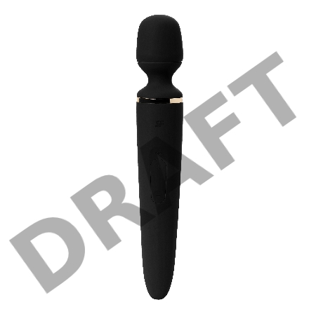 Нереалистичный вибратор Satisfyer Woman Wand, ABS пластик, черный, 34 см.