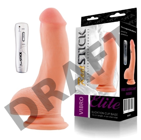 Реалистичный вибратор на присоске TOYFA RealStick Elite, TPR, телесный, 7 режимов вибрации, 19 см