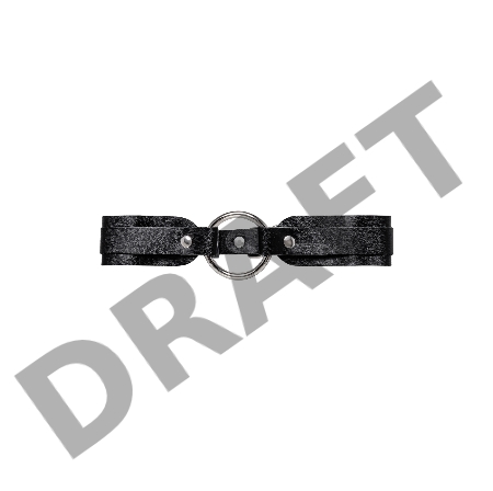 Чокер-ошейник Pecado BDSM, со скруглёнными углами, натуральная кожа, чёрный