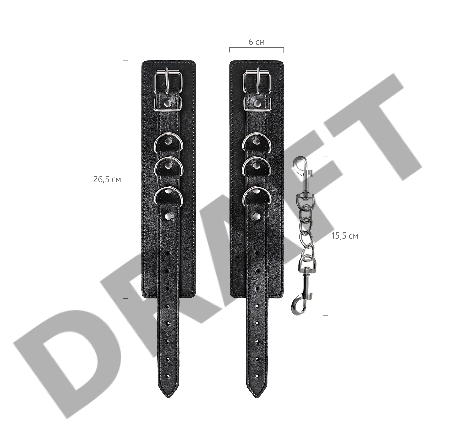 Поножи Anonymo #0153, PU кожа, черные, 26,5 см