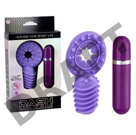 Фиолетовое эрекционное виброкольцо с 10 режимами вибрации Dash