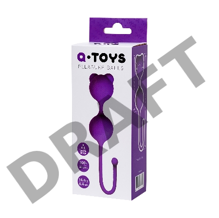 Вагинальные шарики A-Toys by TOYFA Meeko, силикон, фиолетовые, 16,4 см, Ø 2,7 см