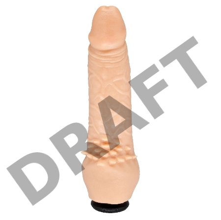 Телесная насадка-фаллос с шипами для массажа клитора - 18,5 см.