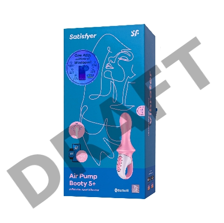 Нереалистичный вибратор Satisfyer Air Pump Booty 5, силикон, розовый, 15 см.