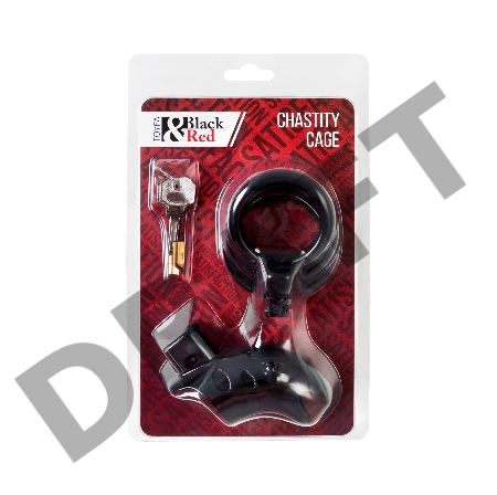 Пояс верности мужской Black&Red by TOYFA, ABS пластик, черный, 10 см