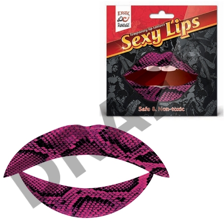 Lip Tattoo Фиолетовая змея