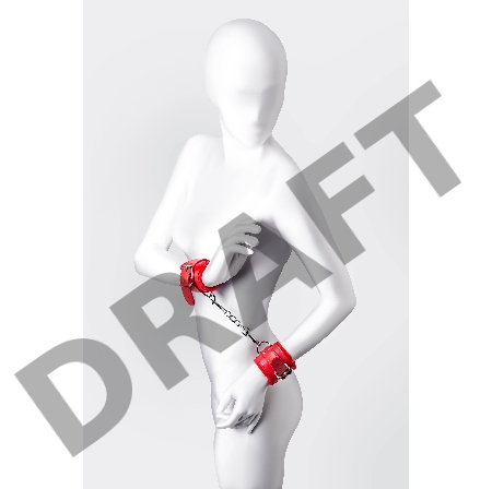 Наручники Anonymo #0105, PU кожа, красные, 27 см