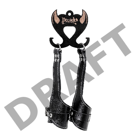 Подвес Pecado BDSM, мягкий с белой строчкой, натуральная кожа, чёрный