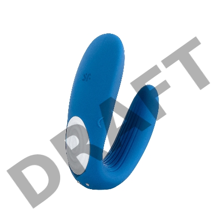 Многофункциональный стимулятор для пар Satisfyer Partner Whale, силикон, голубой, 17 см.