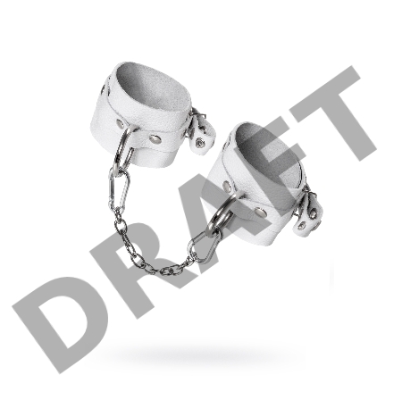 Наручники Pecado BDSM, мягкие с люверсами, натуральная кожа, белые