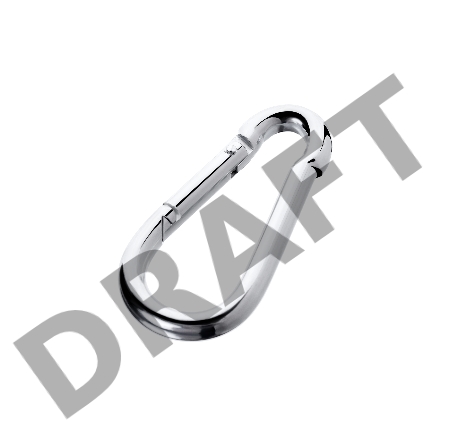 Карабин TOYFA Metal, металл, серебряный, 8 см