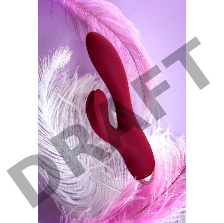 Вибратор с клиторальным стимулятором L'EROINA by TOYFA Mion, силикон, бордовый, 22 см