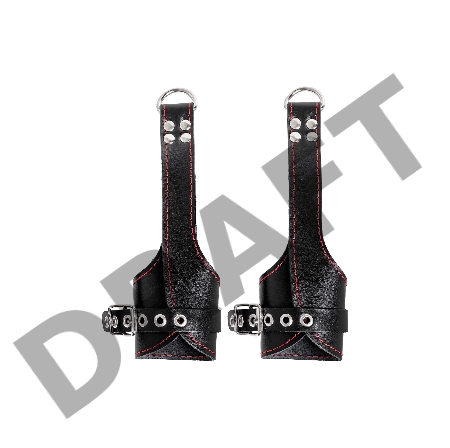 Подвес Pecado BDSM, мягкий с красной строчкой, натуральная кожа, чёрный