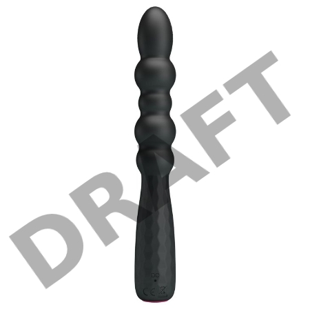 Гибкий вибростимулятор-жезл с ярким рельефом Pretty Love Monroe черный