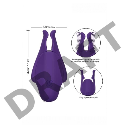Фиолетовые виброзажимы для сосков Nipple Play Rechargeable Nipplettes
