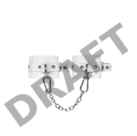 Оковы Pecado BDSM, мягкие с люверсами, натуральная кожа, белые