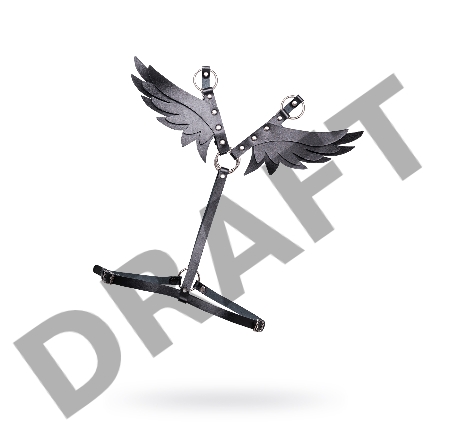 Портупея Крылья Pecado BDSM, натуральная кожа, черная