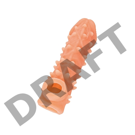  Насадка KOKOS реалистичная с дополнительной стимуляцией, TPE, телесная, 15.6 см