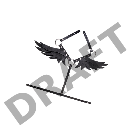 Портупея Крылья Pecado BDSM, натуральная кожа, черная