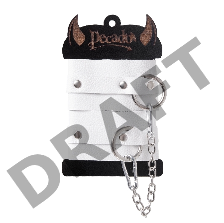 Оковы Pecado BDSM, мягкие с люверсами, натуральная кожа, белые