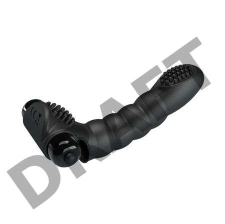 Текстурированная Вибронасадка на палец с ребристым кончиком Pretty Love Alexander