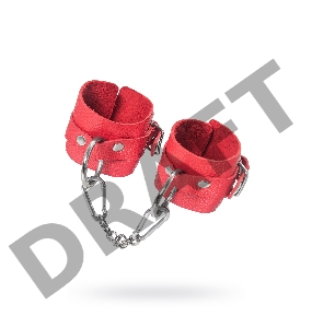 Наручники Pecado BDSM, мягкие с люверсами, натуральная кожа, красные