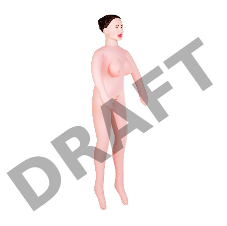 Кукла надувная Gabriella с реалистичной головой, брюнетка, TOYFA Dolls-X, с тремя отверстиями,  кибе