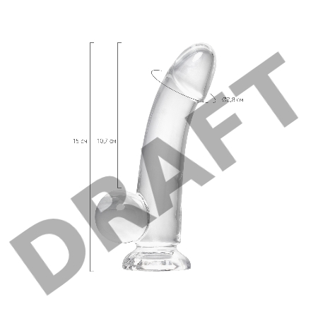 Реалистичный фаллоимитатор A-Toys by TOYFA Cryst, TPE, прозрачный, 15 см