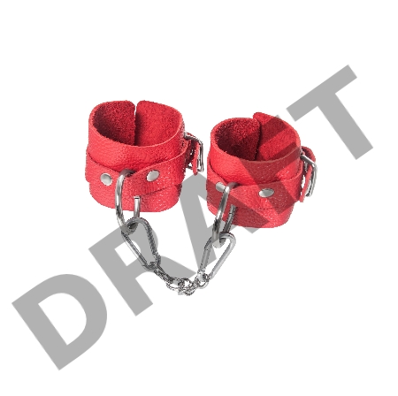 Наручники Pecado BDSM, мягкие с люверсами, натуральная кожа, красные
