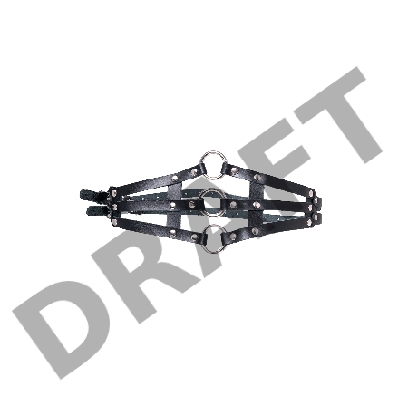 Пояс с кольцами Pecado BDSM, натуральная кожа, черный