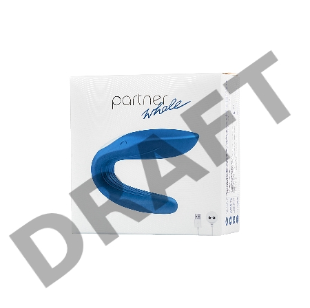 Многофункциональный стимулятор для пар Satisfyer Partner Whale, силикон, голубой, 17 см.