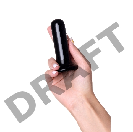 Стеклянный мини-вибратор Sexus Glass, стекло, черный, 10 см