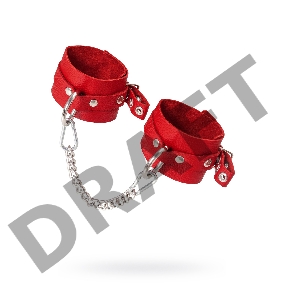 Оковы Pecado BDSM, мягкие с люверсами, натуральная кожа, красные