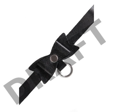 Чокер-ошейник Pecado BDSM, с бабочкой и колечком, натуральная кожа, чёрный