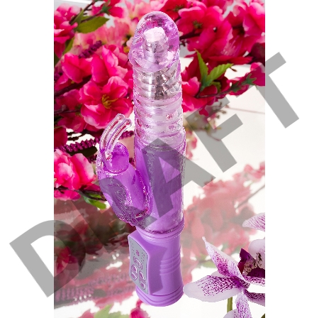 Вибратор с клиторальным стимулятором TOYFA  A-Toys Serk High-Tech fantasy, TPE, фиолетовый, 24,5 см