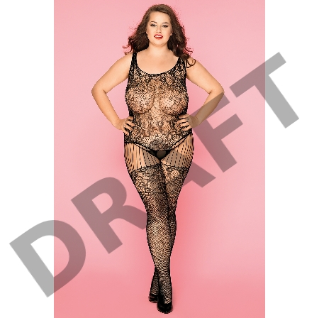 Костюм-сетка и стринги Candy Girl Hortense черные, 2XL