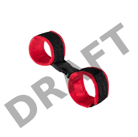 Наручники Anonymo #0106, велюр, красные, 24 см