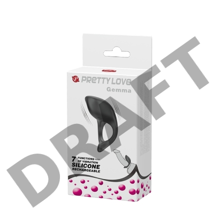 Перезаряжаемое эрекционное виброкольцо с клиторальным стимулятором PrettyLove Gemma