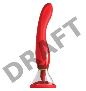 Двухсторонний вибростимулятор с помпой и имитатором языка ЛЮКС ВЕРСИЯ Fantasy For Her Ultimate Pleasure 24K Gold Luxury Edition