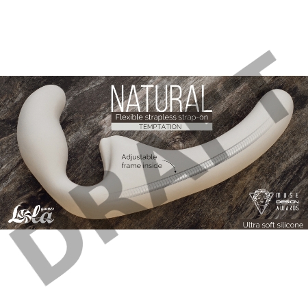 Гнущийся безремневой страпон Natural Temptation Biege 5011-01lola