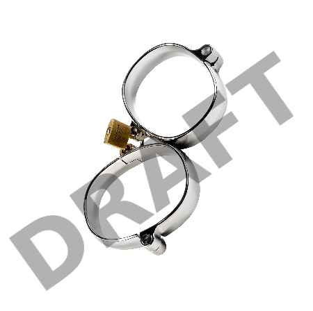 Наручники, TOYFA Metal, металл, серебристые, 11 см