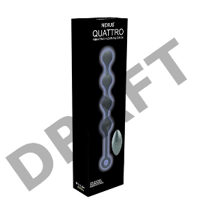 Черная анальная цепочка Quattro с пультом ДУ - 35,5 см.