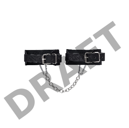 Оковы мини Pecado BDSM, со скруглёнными углами, натуральная кожа, чёрные