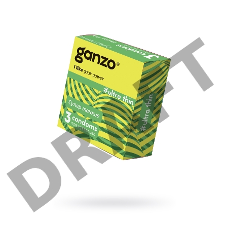 Презервативы Ganzo Ultra thin, ультратонкие, латекс, 18 см, 3 шт