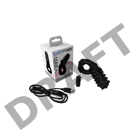 Виброкольцо на пенис Bathmate Tickle, elastomex, черный, Ø5 см