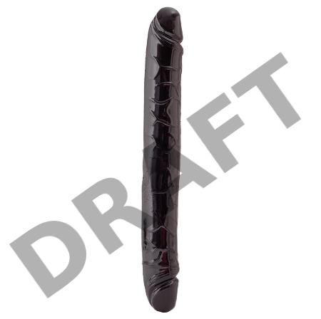 Двусторонний фаллоимитатор Black & Red by TOYFA, ПВХ, чёрный, 31 см